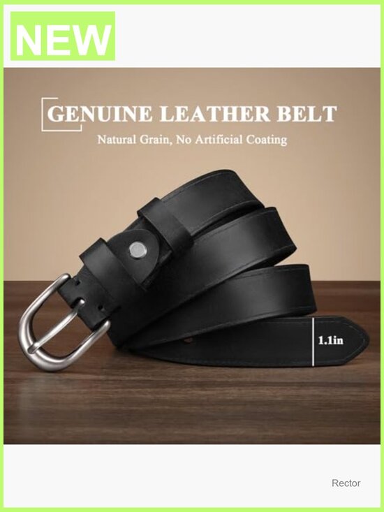 Full Grain Genuine Leather Belt, Heavy Duty Waist Belt for Women main image 4